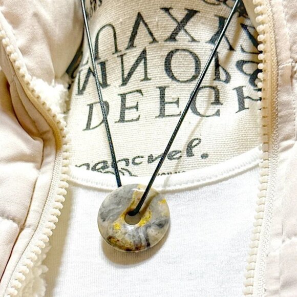 STATEMENT CHOKER NECKLACE BUMBLEBEE JASPER - Picture 2 of 2